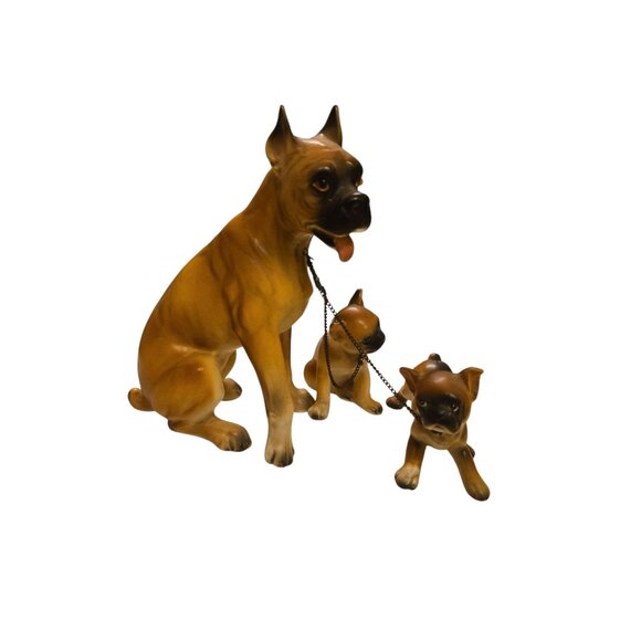 Boxer Dog With Puppies Ceramic Figurine Lipper and Mann Creations Japan Vintage - Picture 14 of 14